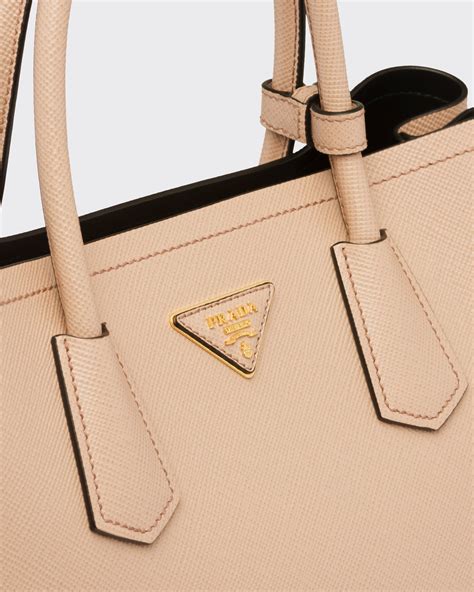 prada saffiano cuir medium|Medium Saffiano Leather Double Prada Bag.